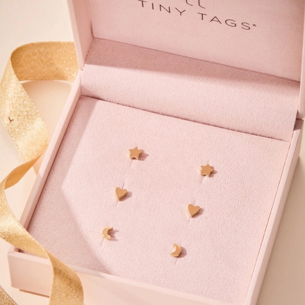 Tiny Tags Celestial Earring Studs Set